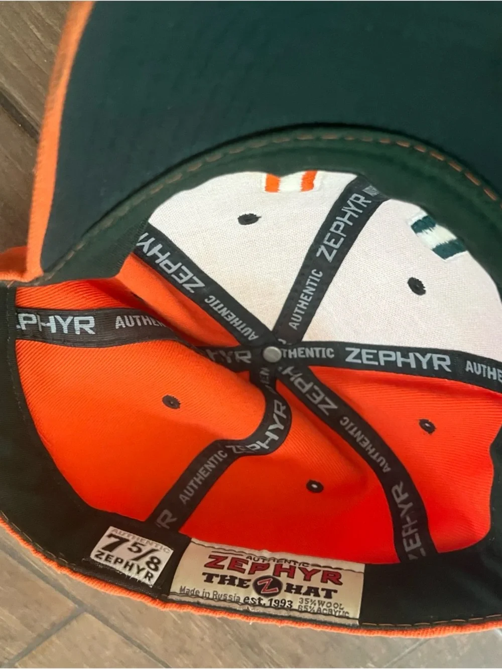 University of Miami Hurricanes Zephyr Fitted Orange Baseball Cap